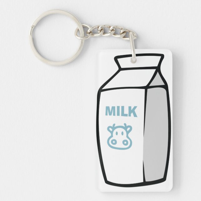 Llavero Ilustracion de cartón de leche Personalizado de va (Frente)