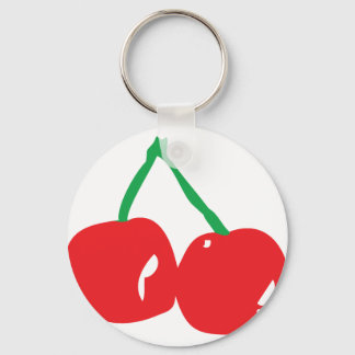 Llavero ilustracion de cerezo verde rojo