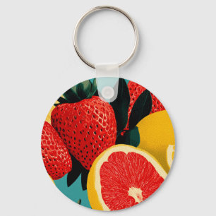 Llavero Ilustracion de colección de frutas de arte pop