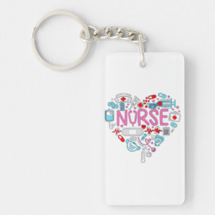 Llavero Ilustracion de corazón de enfermería