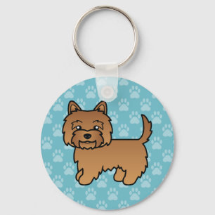 Llavero Ilustración de dibujo animado de perro Terrier Cai