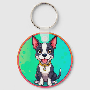 Llavero Ilustración de dibujos animados coloridos de perro
