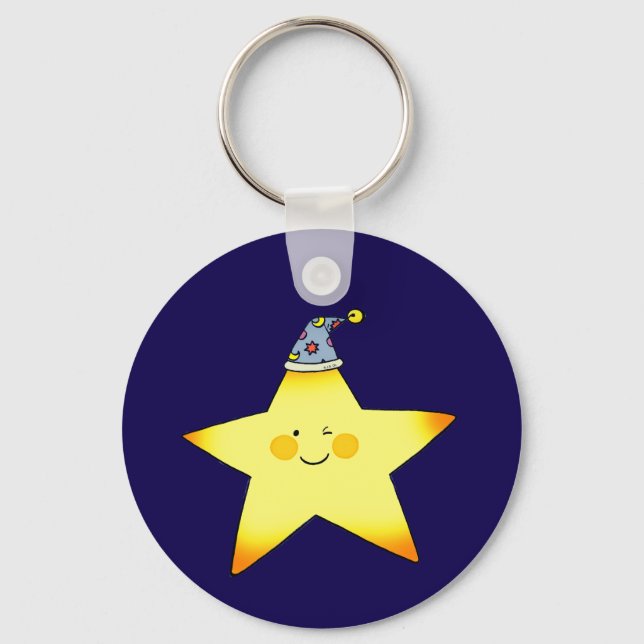 Llavero Ilustración de dibujos animados de estrella dormil (Anverso)
