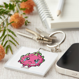 Llavero Ilustración de dibujos animados de fruta de dragón