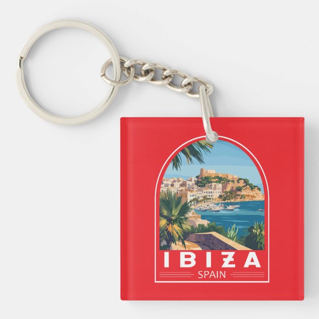 Llavero Ilustracion de España de Ibiza Viajes de arte (Frente)