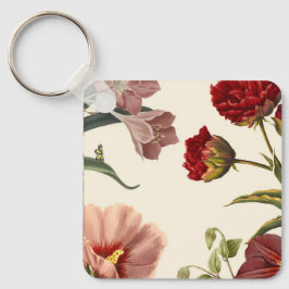 Llavero Ilustración de flores floreciendo en estilo vintag