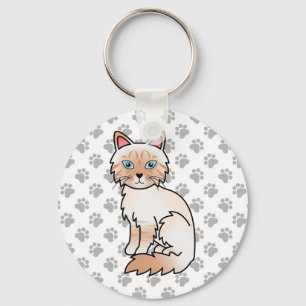 Llavero Ilustración de gato Birman / Ragdoll atigrado de p