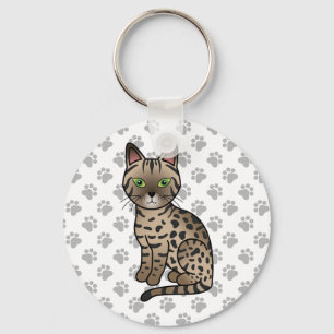 Llavero Ilustración de gato de dibujos animados de Mau Egi
