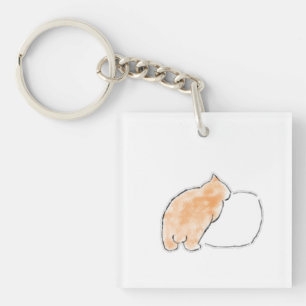 Llavero Ilustración de gato en acuarela linda