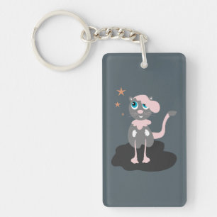 Llavero Ilustración de gato para niños, gatito de dibujos 