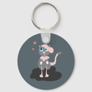Llavero Ilustración de gato para niños, gatito de dibujos