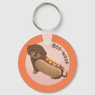 Llavero Ilustracion de Halloween: Boo-Woof (Dachshund)