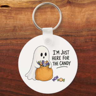 Llavero Ilustración de Halloween de fantasma solo aquí por
