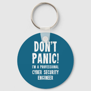 Llavero Ilustración de ingeniero de seguridad cibernética
