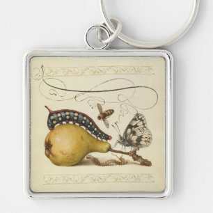 Llavero Ilustracion de insectos de fruta de mariposa de ab