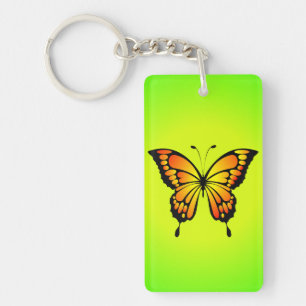Llavero Ilustracion de insectos rojo amarillo mariposa-202