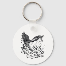 Llavero Ilustracion de Kingfisher en el anillo de claves d