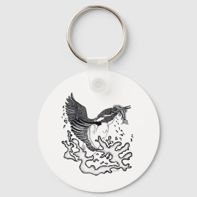 Llavero Ilustracion de Kingfisher en el anillo de claves d (Anverso)
