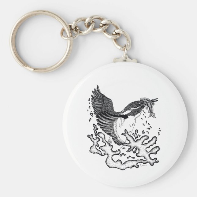 Llavero Ilustracion de Kingfisher en el anillo de claves d (Frente)