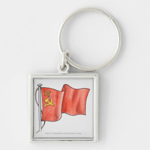 Llavero Ilustracion de la bandera soviética