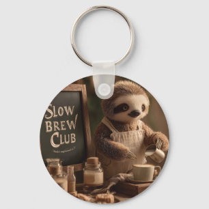 Llavero Ilustración de la barra de perezoso "Slow Brew Clu