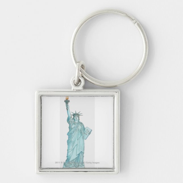 Llavero Ilustracion de la estatua de la libertad (Frente)