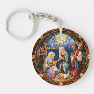 Llavero Ilustración de la Natividad de Navidad