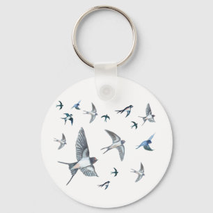 Llavero Ilustracion De Las Aves Tragadas Voladoras