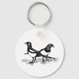 Llavero Ilustracion de los magpies en el anillo de claves 