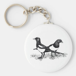 Llavero Ilustracion de los magpies en el anillo de claves 