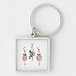 Llavero Ilustracion de macrame planta de colgante