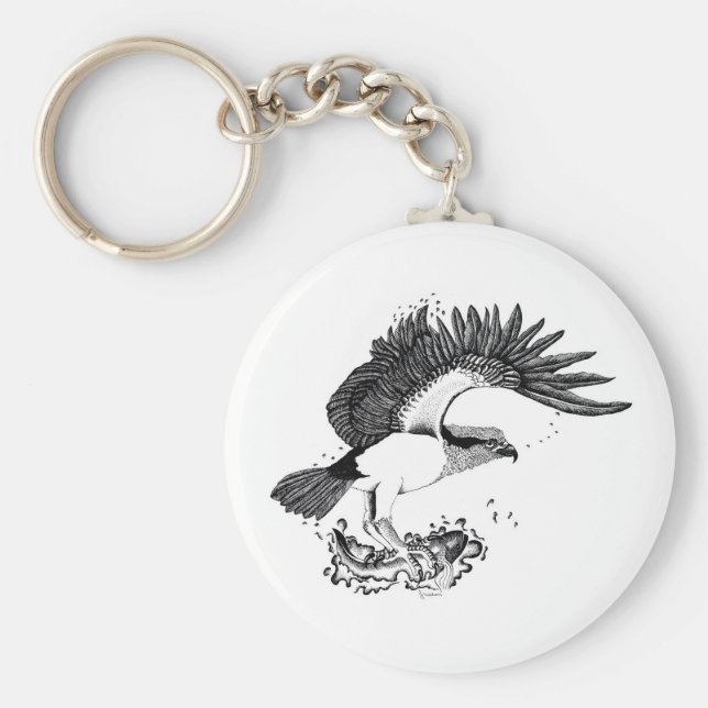 Llavero Ilustracion de Osprey en el anillo de teclas de bo (Frente)