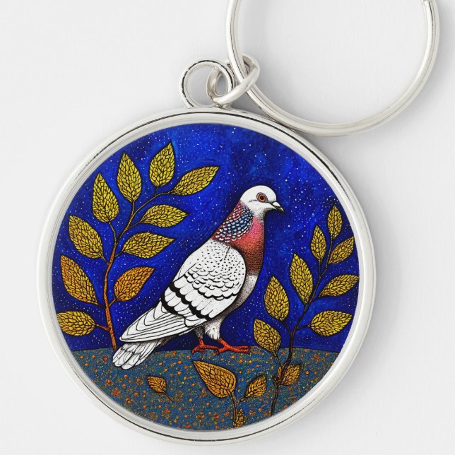 Llavero Ilustracion de paloma (Frente)