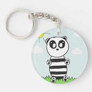 Llavero Ilustración de Panda Adorable