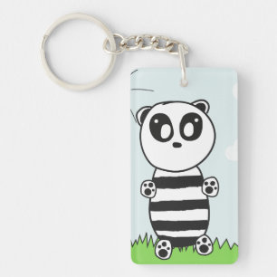 Llavero Ilustración de Panda Adorable