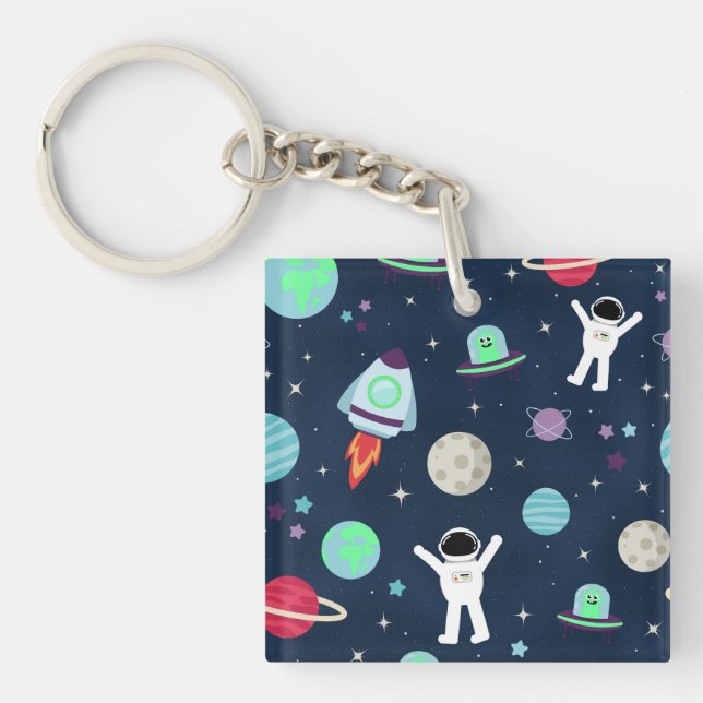 Llavero Ilustracion de patrón de espacio (Frente)