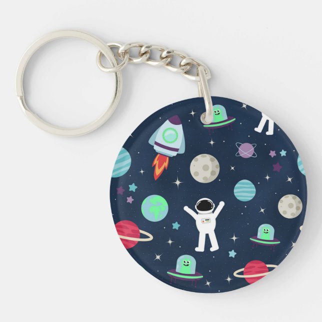 Llavero Ilustración de patrón espacial (Frente)