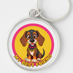 Llavero Ilustración de perro adorable