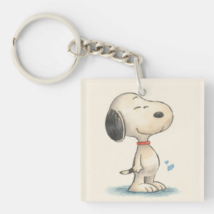 Llavero Ilustración de perro Beagle en acuarela adorable