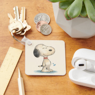 Llavero Ilustración de perro Beagle en acuarela adorable