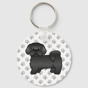 Llavero Ilustracion de perro chiita negro Tzu lindo