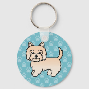 Llavero Ilustración de perro de dibujos animados adorable