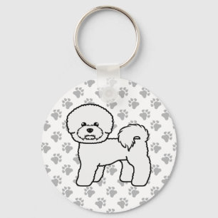 Llavero Ilustracion de perro de dibujos animados de Bichon