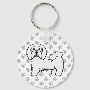 Llavero Ilustración de perro de dibujos animados Havanés b