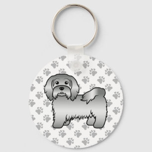 Llavero Ilustración de perro de dibujos animados Havanés p