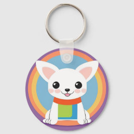 Llavero Ilustración de perro de dibujos animados lindo