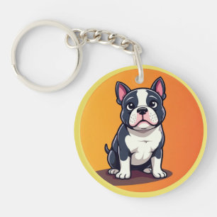 Llavero Ilustración de perro de dibujos animados lindo