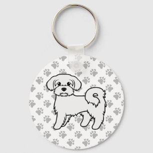 Llavero Ilustración de perro de dibujos animados lindo mal