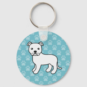 Llavero Ilustracion de Perro del Bull Terrier de Staffords