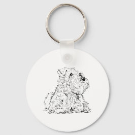 Llavero Ilustración de perro Schnauzer miniatura